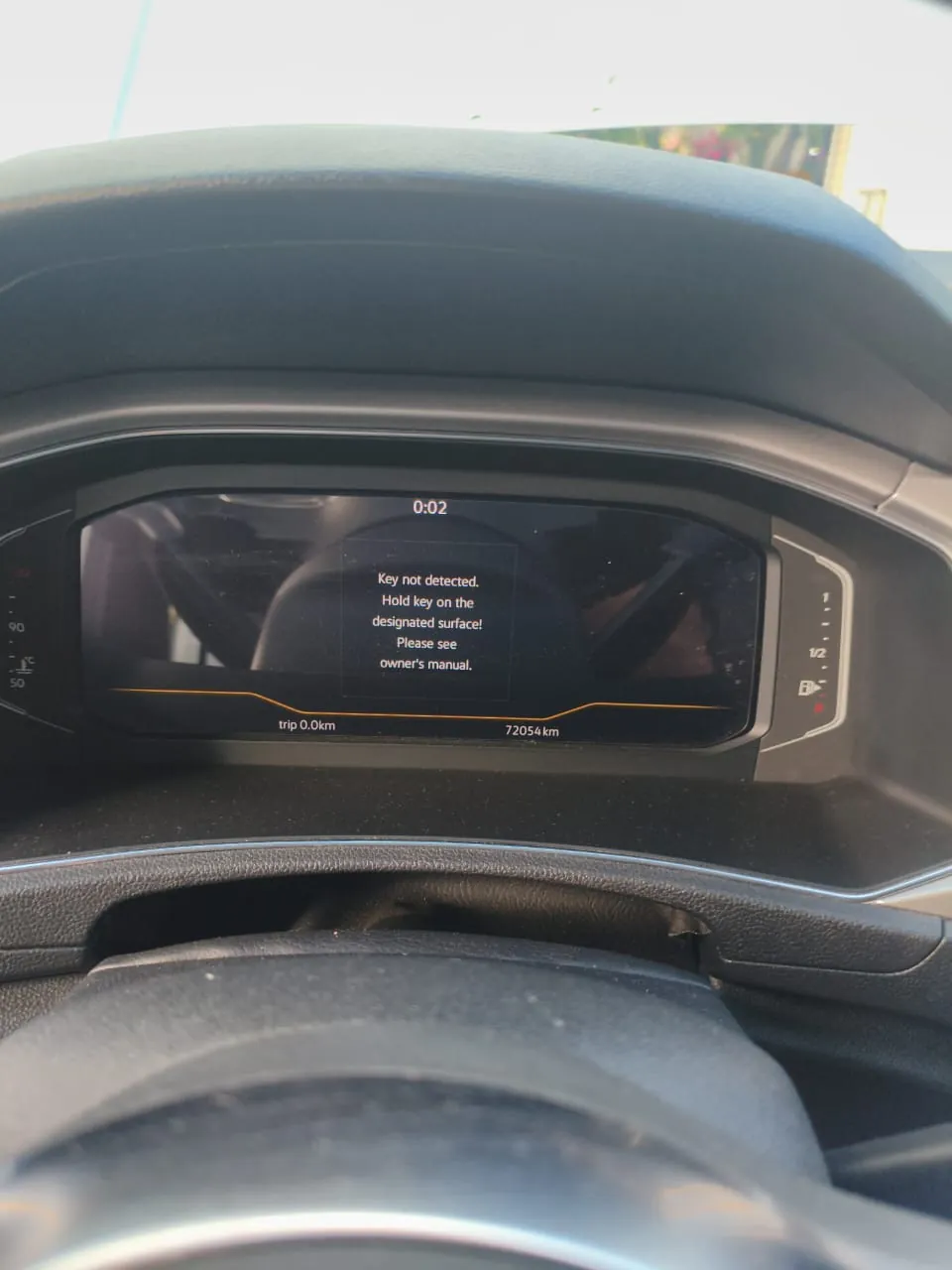 Сообщение Key not detected на приборной панели автомобиля